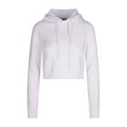 Witte Oval D Logo Hoodie Diesel , White , Dames