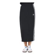 Zwarte Gebreide Midi Rok Adidas Originals , Black , Dames