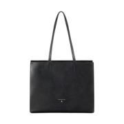 Minimalistische Zwarte Leren Winkelmand Patrizia Pepe , Black , Dames