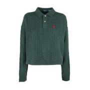 Lange Mouw Torsade Polo Sweater Ralph Lauren , Green , Dames