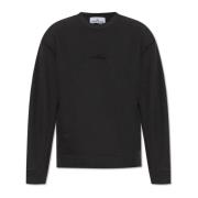 Sweatshirt met logo Stone Island , Black , Heren