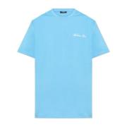 T-shirt met geborduurd logo Balmain , Blue , Heren