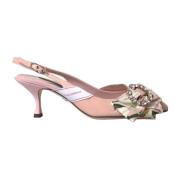 Roze Lily Crystal Slingback Hakken Dolce & Gabbana , Pink , Dames