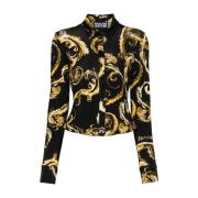 Zwart Couture Print Overhemd Versace Jeans Couture , Multicolor , Dame...