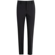 Elegante Wol Cigarettebroek Brunello Cucinelli , Black , Dames