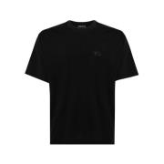 Effen Kleur Crew Neck T-Shirt Y-3 , Black , Heren