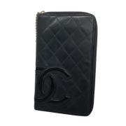 Pre-owned Leather wallets Chanel Vintage , Black , Dames