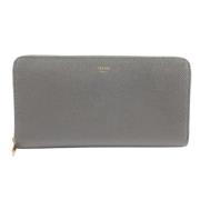 Pre-owned Leather wallets Celine Vintage , Gray , Dames