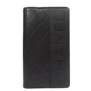 Pre-owned Leather wallets Chanel Vintage , Black , Unisex