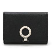 Pre-owned Leather wallets Bvlgari Vintage , Black , Dames