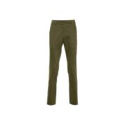 Slimme Gabardine Broek in Olijfgroen Dondup , Green , Heren