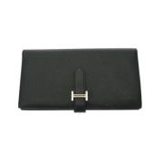 Pre-owned Leather wallets Hermès Vintage , Black , Dames