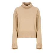 Beige Wol Zijde Sweater met Pailletten Fabiana Filippi , Beige , Dames