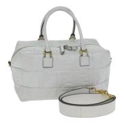 Pre-owned Leather handbags Fendi Vintage , White , Dames