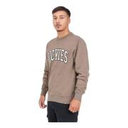 Bruine Crewneck Sweater Aitkin Geborduurd Dickies , Brown , Heren