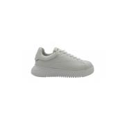 Witte Leren Heren Sneakers Emporio Armani , White , Heren