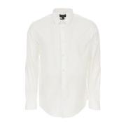 Wit Overhemd met Geborduurd Adelaarslogo Emporio Armani , White , Here...