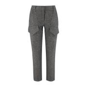 Herringbone Straight-Leg Broek Ermanno Scervino , Gray , Dames