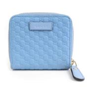 Pre-owned Leather wallets Gucci Vintage , Blue , Dames