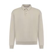 Oversized Polo Sweater LS Pure Path , Beige , Heren