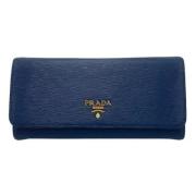 Pre-owned Leather wallets Prada Vintage , Blue , Dames