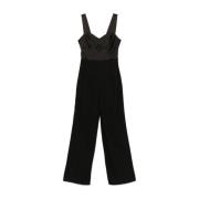 Zwarte Pailletten Gestreepte Broek Twinset , Black , Dames