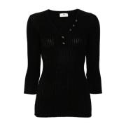 Stijlvolle Gebreide Top Elisabetta Franchi , Black , Dames