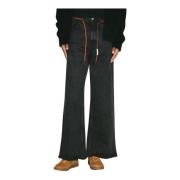 Marmer Geverfde Flared Jeans met Schoenveter Marni , Black , Heren