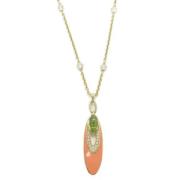 Pre-owned Yellow Gold necklaces Bvlgari Vintage , Green , Dames