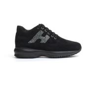 Zwarte Sneakers met Strass Hogan , Black , Dames