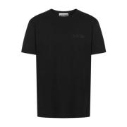 Zwart Logo Detail Crew Neck T-shirt Moschino , Black , Heren