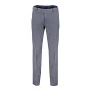 Blauwe Katoenen Chino Broek Geruit Meyer , Blue , Heren