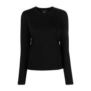 Round-neck Knitwear Majestic Filatures , Black , Dames