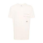 Korte Mouw T-shirt Casual Stijl C.p. Company , Beige , Heren