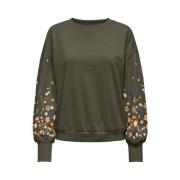 Bloemen Sweater Groen Only , Green , Dames