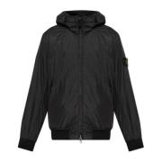 Jas met logo Stone Island , Black , Heren