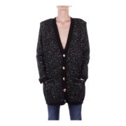 Front Logo Cardigan Sweaters Elisabetta Franchi , Black , Dames