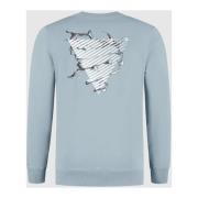 Metal Logo Sweater Lichtblauw Heren Pure Path , Blue , Heren