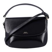 Zwarte leren Sarah handtas A.p.c. , Black , Dames