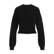 Zwarte Cropped Sweater Balenciaga , Black , Dames