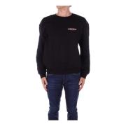 Zwarte Logo Front Sweater Guess , Black , Heren