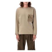 Beige Sweatshirt met Voorzak And Wander , Beige , Heren