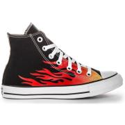 Flame Hi Zwart Rood Sneakers Converse , Multicolor , Heren