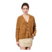 Zachte Cashmere V-hals Vest Massimo Alba , Brown , Dames