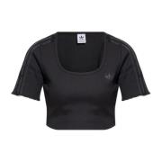 Korte top met logo Adidas Originals , Black , Dames