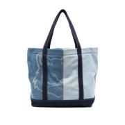 Vossenkop Logo Denim Tote Tas Maison Kitsuné , Blue , Dames