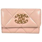 Pre-owned Leather wallets Chanel Vintage , Pink , Dames