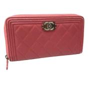 Pre-owned Leather wallets Chanel Vintage , Pink , Dames