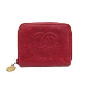 Pre-owned Leather wallets Chanel Vintage , Red , Dames