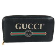 Pre-owned Leather wallets Gucci Vintage , Black , Dames